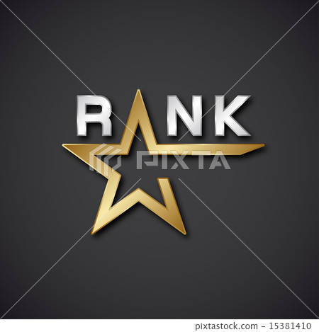 EPS10  rank golden star inscription icon 15381410
