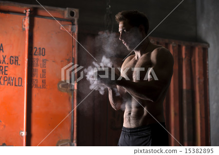 Athlete with a naked torso Athlete with a naked torso 15382895