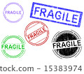 5 Grunge Stamps - FRAGILE 15383974