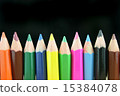 Close up of a line of pencils 15384078