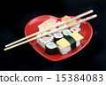 Sushi on a Black Background 15384083