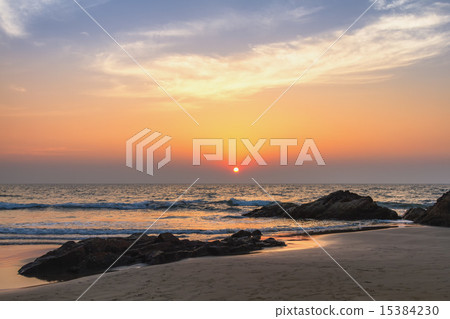 Sunset at sea beach 15384230