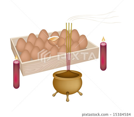 Stack of Cooked Eggs for New Year Worship 15384584