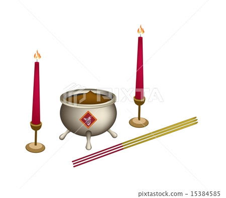 Candle and Joss Stick with Incense Burner Candle and Joss Stick with Incense Burner 15384585