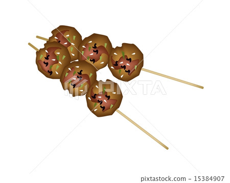 Tsukune or Japanese Skewers of Chicken Meatballs Tsukune or Japanese Skewers of Chicken Meatballs 15384907