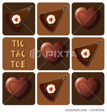 Tic-Tac-Toe of chocolate and cake 15385036