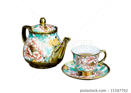 Chinaware tea pod and small drinking bowls 15387702