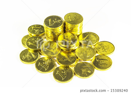 Stack of golden coins Stack of golden coins 15389240
