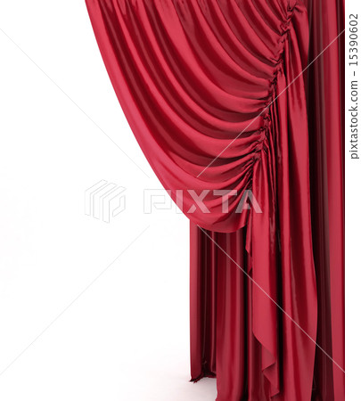 Red theater curtain, background 15390602