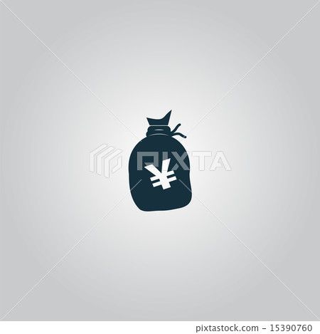 Money bag icon. Yen JPY 15390760