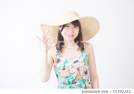 戴草帽的婦女 戴草帽的婦女 15392281