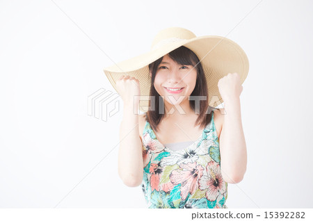 戴草帽的婦女 戴草帽的婦女 15392282