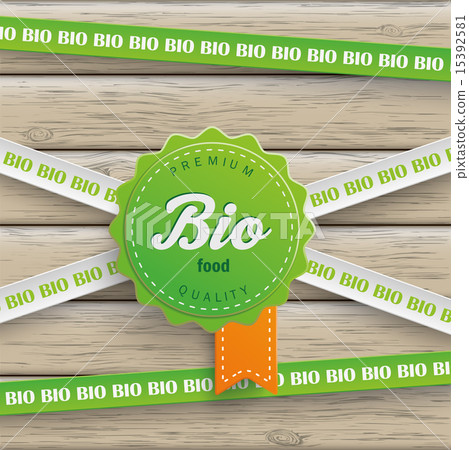 Bio Sticker Lines Bio Food Wood 15392581