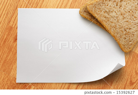 Blank paper with bread Blank paper with bread 15392627