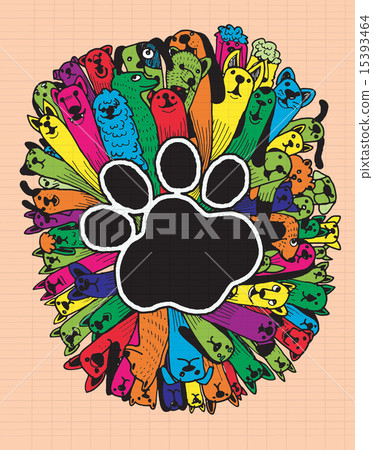 hand drawn doodle Funny Dogs Set hand drawn doodle Funny Dogs Set 15393464