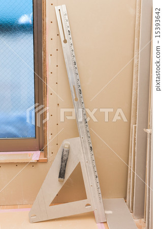 Interior construction work on housing construction site 15393642