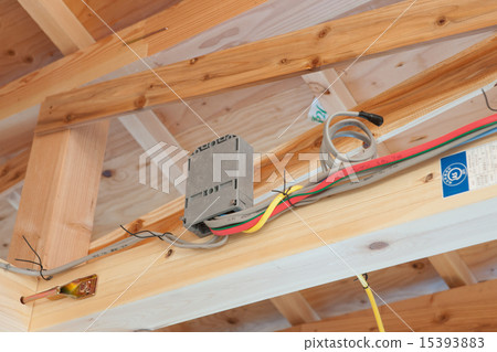 Electrical wiring inside the housing construction room Electrical wiring inside the housing construction room 15393883