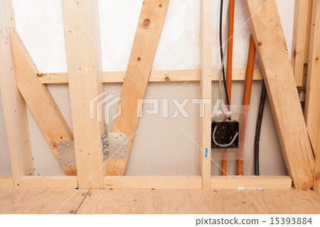 Electrical wiring inside the housing construction room Electrical wiring inside the housing construction room 15393884