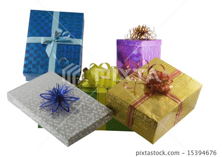 Color gift boxes isolated on the white Color gift boxes isolated on the white 15394676