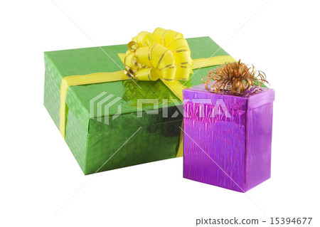 Color gift boxes isolated on the white Color gift boxes isolated on the white 15394677
