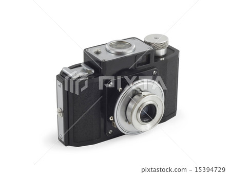 Old photographic camera isolated over white Old photographic camera isolated over white 15394729