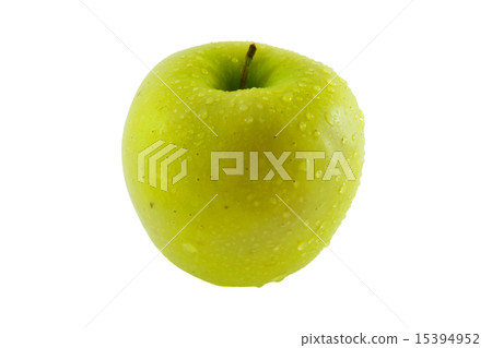 Green fresh apple. Macro. isolated white 15394952