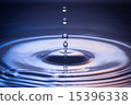 Macro drops of water, dark tone. 15396338
