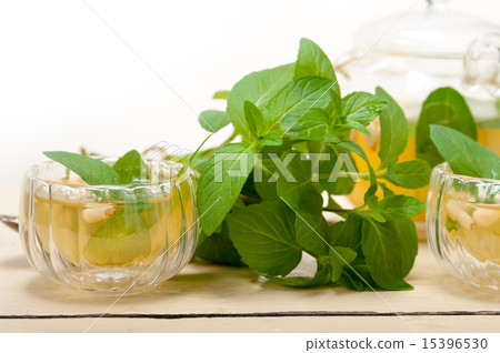 Arab traditional mint and pine nuts tea 15396530