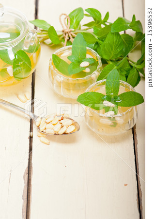 Arab traditional mint and pine nuts tea 15396532