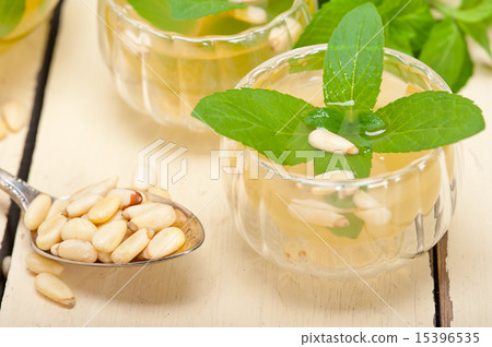 Arab traditional mint and pine nuts tea 15396535