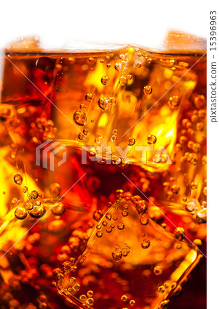 Cola with ice cubes 15396963