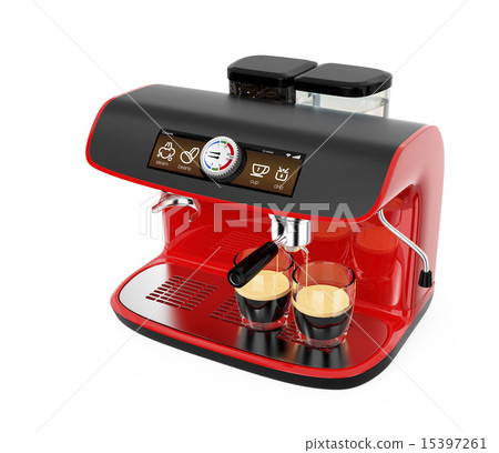 I am extracting espresso with a red large espresso machine 15397261