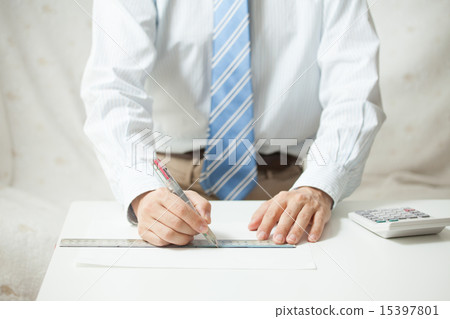 Designer writing a drawing Designer writing a drawing 15397801
