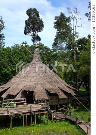 Traditional bidayuh house in Sarawak, Malaysia 15399168