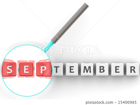 September puzzle with magnifying glass 15400985