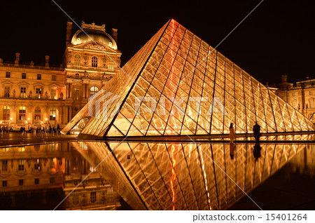 Louvre museum in the evening - 7 15401264
