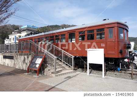 Fujisanroku Electric Railway (Mo 1) on display in front of Kawaguchiko Station (Fujikawaguchiko Town, Yamanashi Prefecture) Fujisanroku Electric Railway (Mo 1) on display in front of Kawaguchiko Station (Fujikawaguchiko Town, Yamanashi Prefecture) 15401903