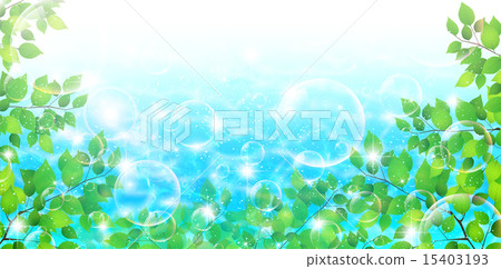 Leaf pond background - Stock Illustration [15403193] - PIXTA