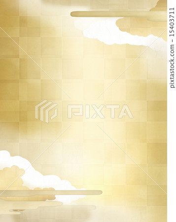 Japanese background - gold leaf - cloud Japanese background - gold leaf - cloud 15403711