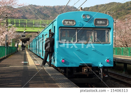 Yamaji Ridge車站和Hanwa Line 103系列列車的櫻花 Yamaji Ridge車站和Hanwa Line 103系列列車的櫻花 15406313
