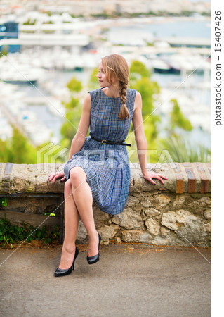 woman on Le Suquet hill in Cannes 15407426