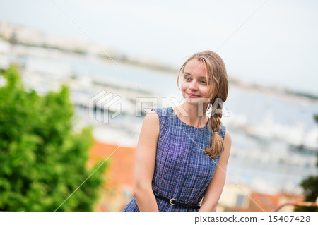 woman on Le Suquet hill in Cannes 15407428