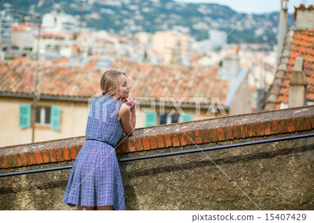 woman on Le Suquet hill in Cannes 15407429