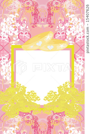 vintage wedding card with rings vintage wedding card with rings 15407626