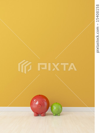 big and small piggy on floor 15408158