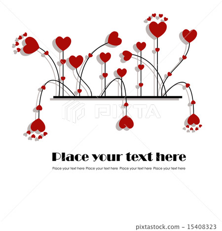 Flowers of hearts on a white background Flowers of hearts on a white background 15408323