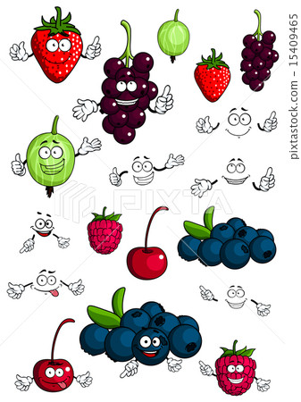 Healthy berries and fruits characters 15409465