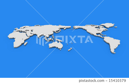 A simple world map with a three-dimensional feeling A simple world map with a three-dimensional feeling 15410379