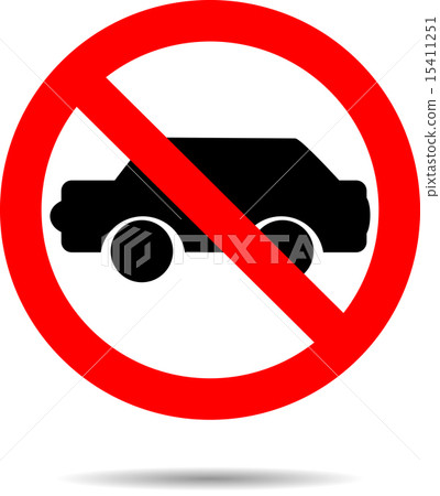 Ban cars sign flat icon 15411251