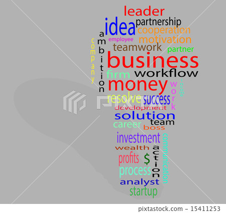 Wordcloud business lightbulb colorful 15411253